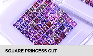 High-precision calibrared  square princess cut natural gemstones